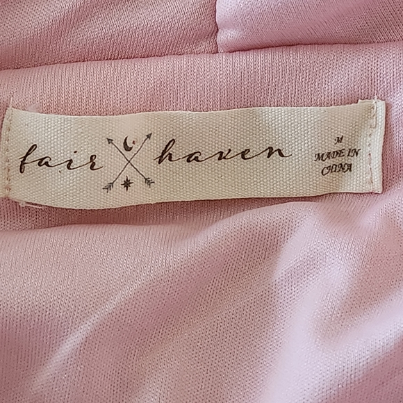 Sherpa Jacket Size M Pink Hood Pockets Lounge Fair Haven - Picture 4 of 7